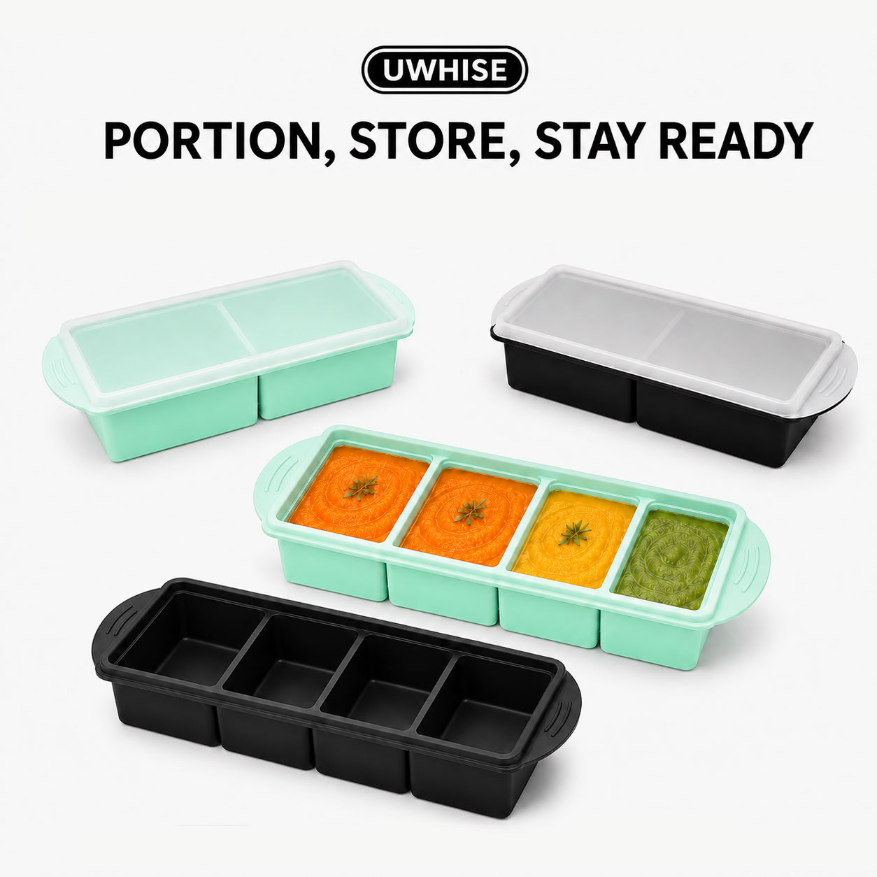 Meal Prep Oatmeal - Uwhise Silicone Soup Freezer Tray Baby