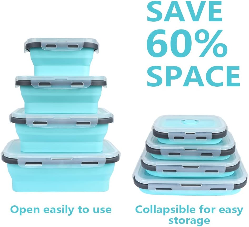 Meal Prep Oatmeal - 4PS Collapsible Food Storage Containers with