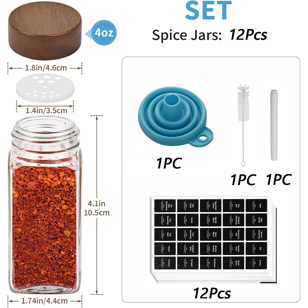12Pcs Glass Spice Jars with La - Spice Jar Labels review and price