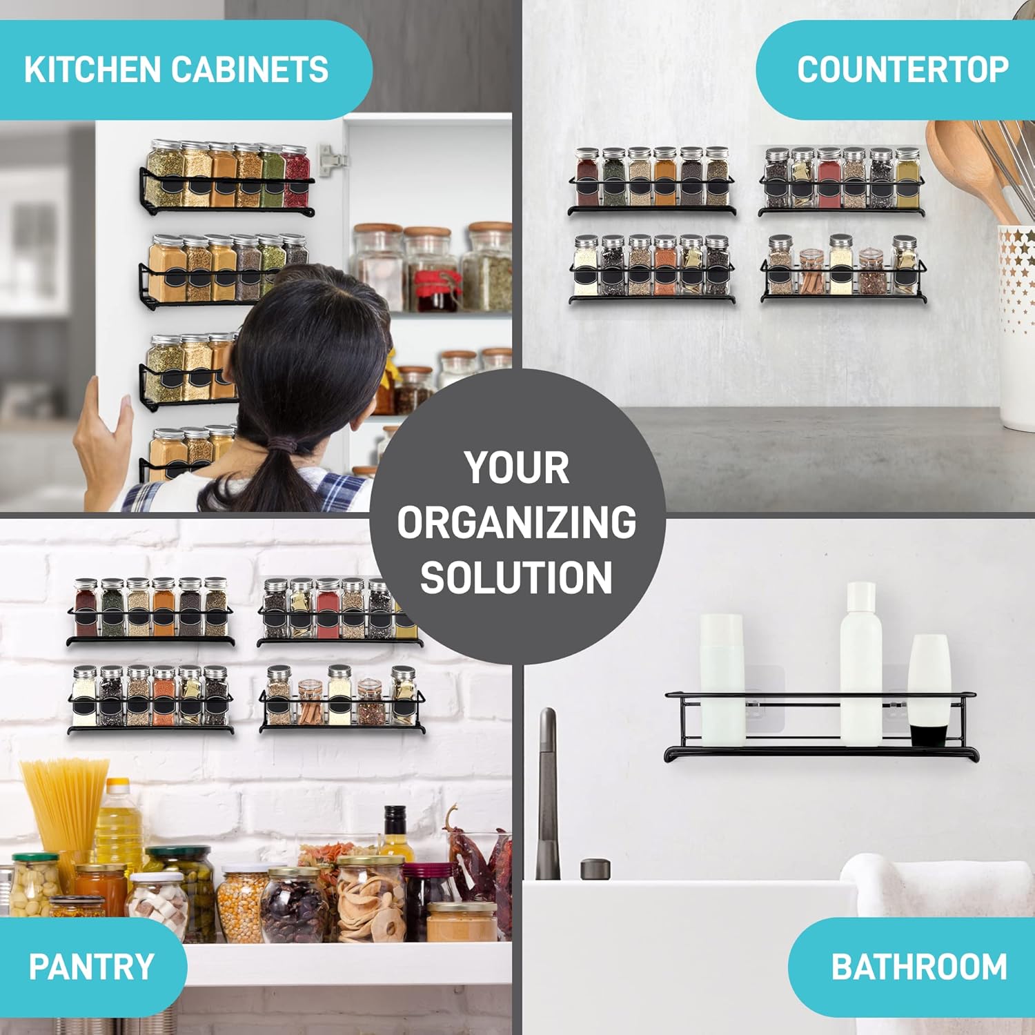 2PCS Kitchen Spice Rack Metal  - Spice Jar Labels review and price