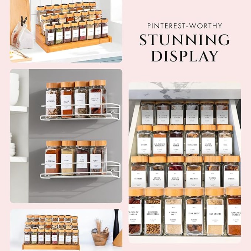 Square Spice Jars Set with Woo - Spice Jar Labels review and price