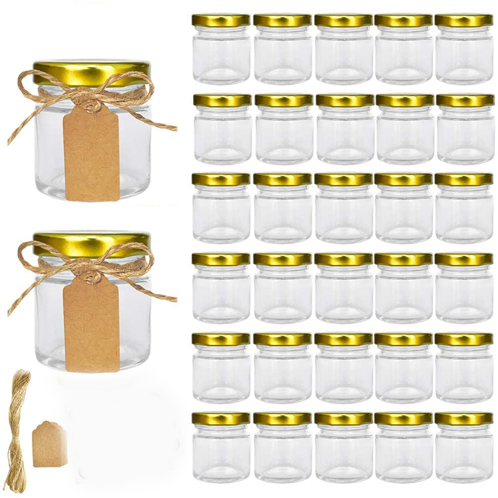 Glass Jars with Gold Lids, Min - Spice Jar Labels review and price