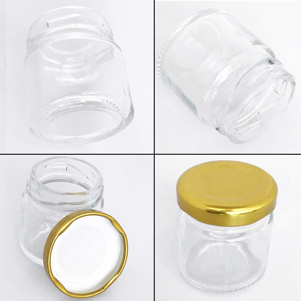 Glass Jars with Gold Lids, Min - Spice Jar Labels review and price